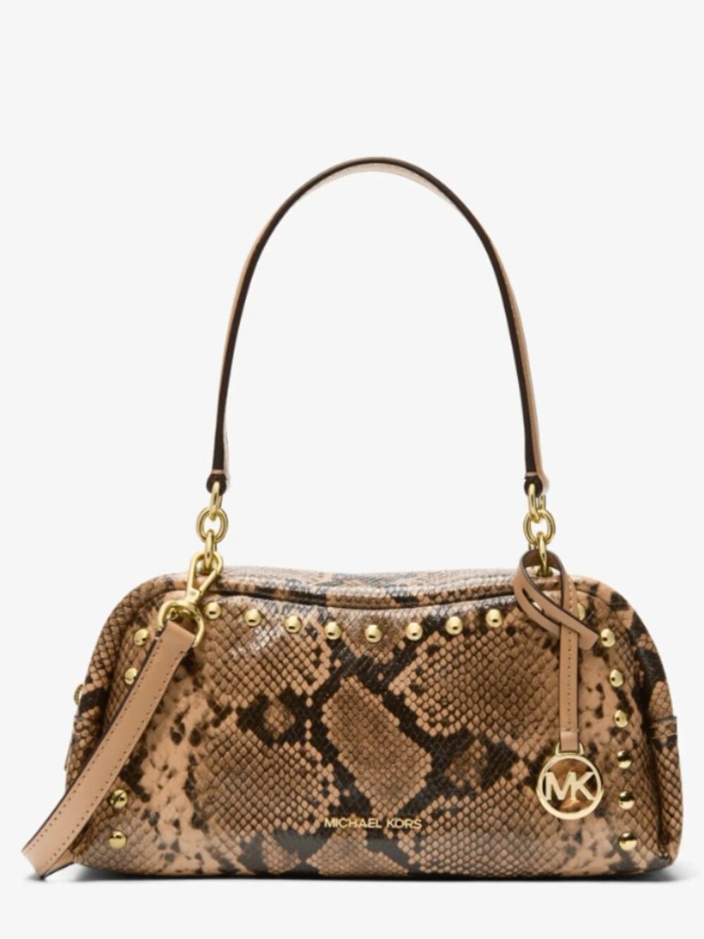 MIchael Kors Cecily Small Studded Snake Embossed Shoulder Bag